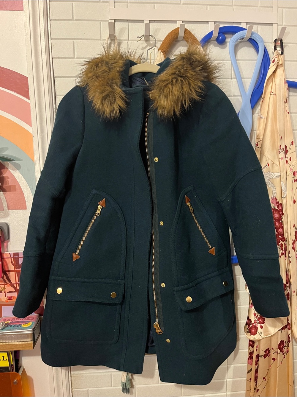 Women's J. Crew Hooded Wool Coat